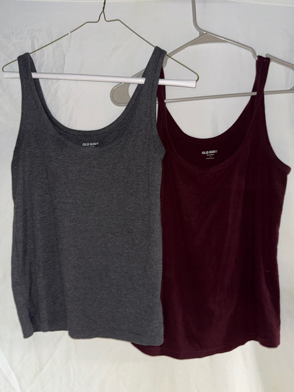Old Navy Women's Tank Tops Bundle in Charcoal Gray and Maroon